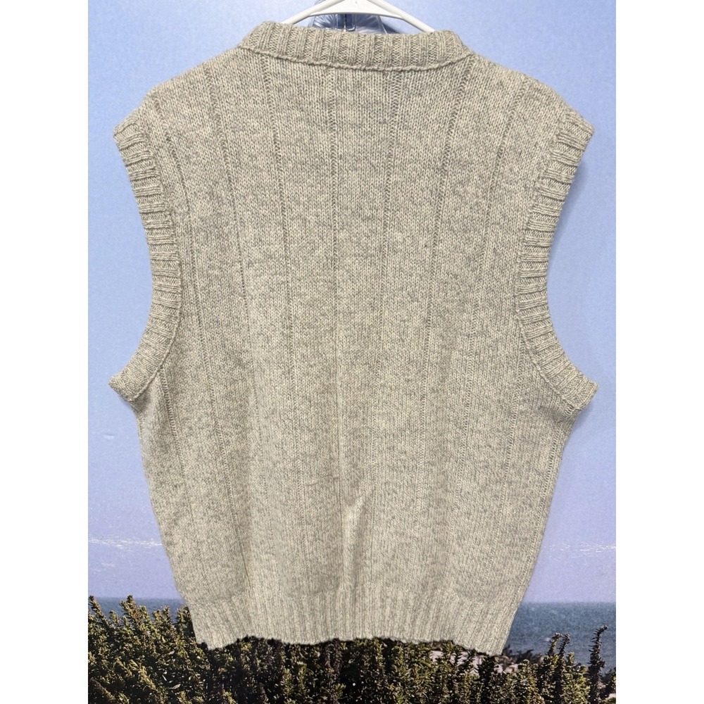 Vtg Eddie Bauer Made In USA Wool Blend Knit Sweater Vest Men's Sz Large Gray - Picture 2 of 6